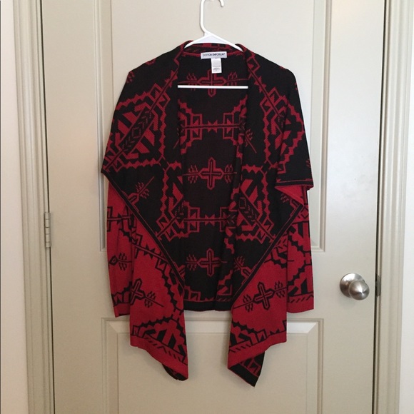 Cotton Emporium Sweaters - Black and red cardigan
